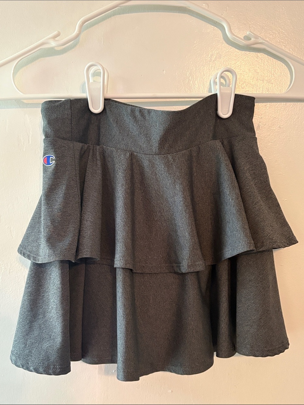 Girls Champion Dark Gray Tiered Skater Skort Size 7/8